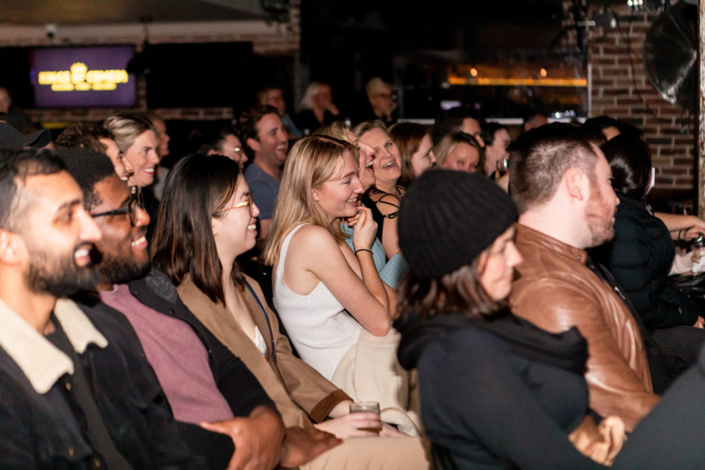 Whole crowd laughing at Kings of Comedy club